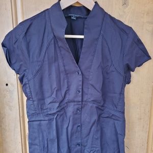 Professional black v-neck short sleeve blouse